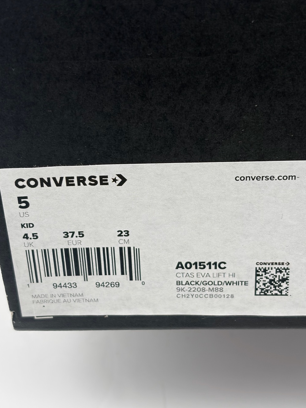 Converse Black High-Top All Star Sneakers with Gold Butterfly Print - Picture 11 of 11